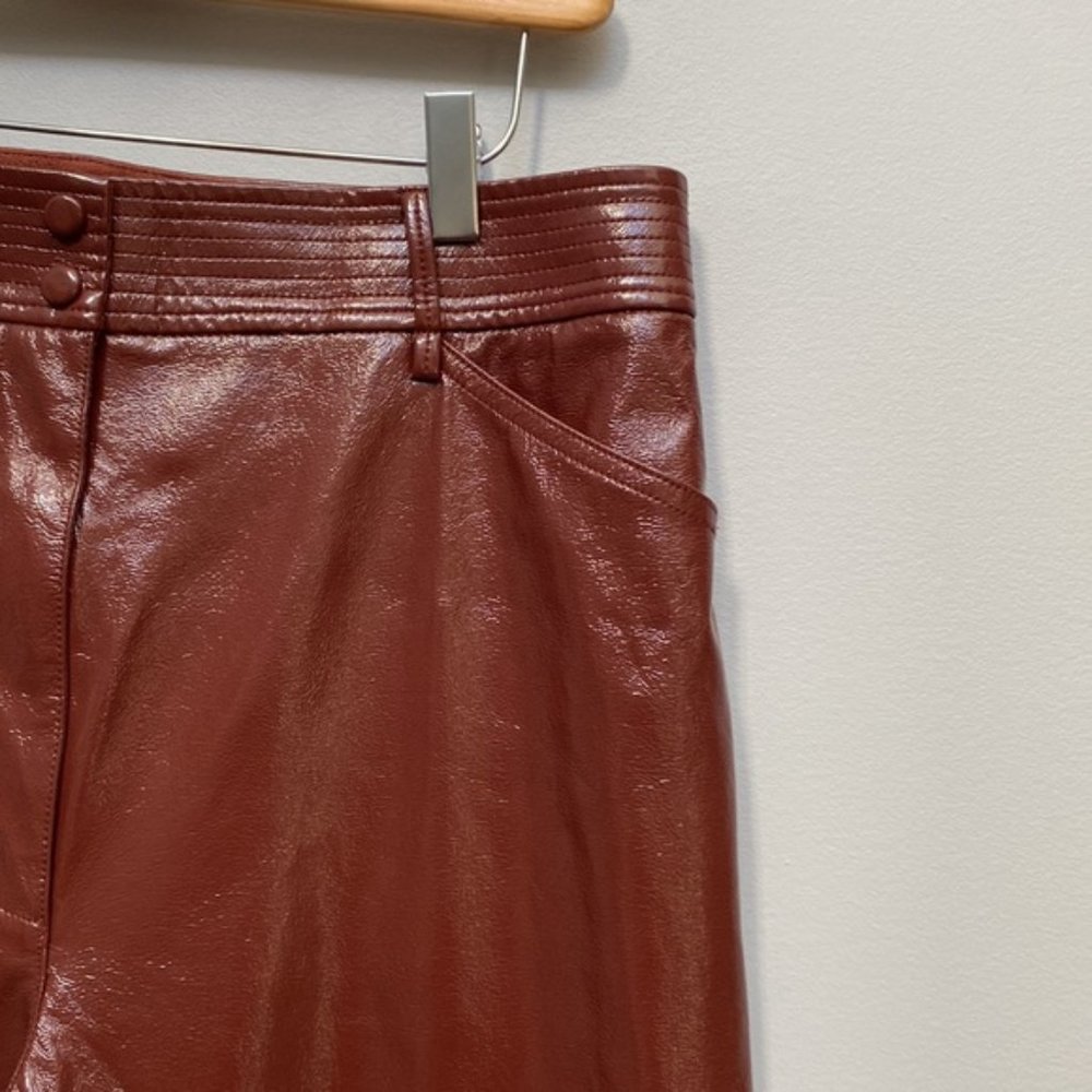 ❗️SOLD❗️Aritzia Wilfred Rustic Burnt Orange Faux Leather Funk Pants Size 12 - Picture 5 of 11
